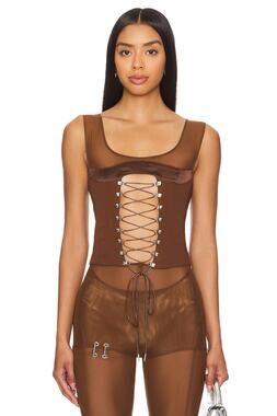 SketchY Erotic Corset Top Bustier Lace Up Cyber Goth Streetwear Y2K Party XS